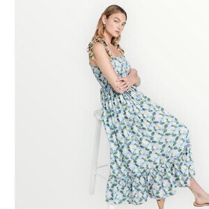 Palmacea Citrus Print Tiered Smocked Maxi Dress